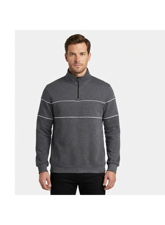 Men's half-neck hoodie with zipper